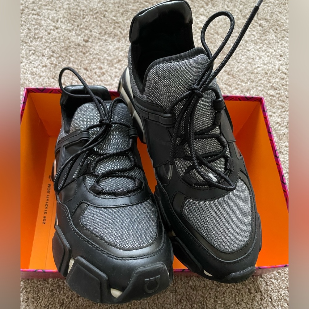 Salvatore Ferragamo Black and Gray Women's Sneakers
